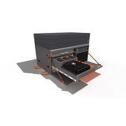 Malle arrière amovible avec couchage BeBox : Modèle 010 uni gris avec tiroir réfrigérant