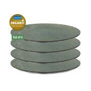 Lot de 4 assiettes plates CLUB : Coloris gris