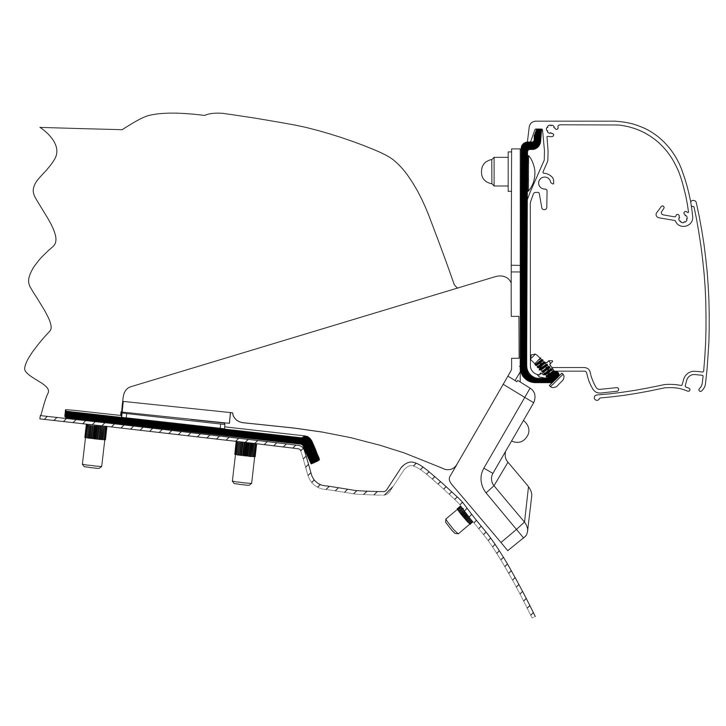 Adaptateur Omnistor 4200 : Mercedes Benz Vito/V-Class toit relevable sans rail