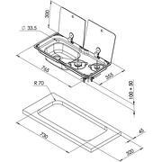 Combiné réchaud 2 feux + évier rectangle avec couvercle