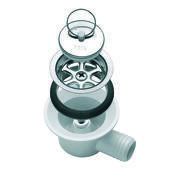 Bonde à siphon sortie coudée : Pour tuyau 25 mm