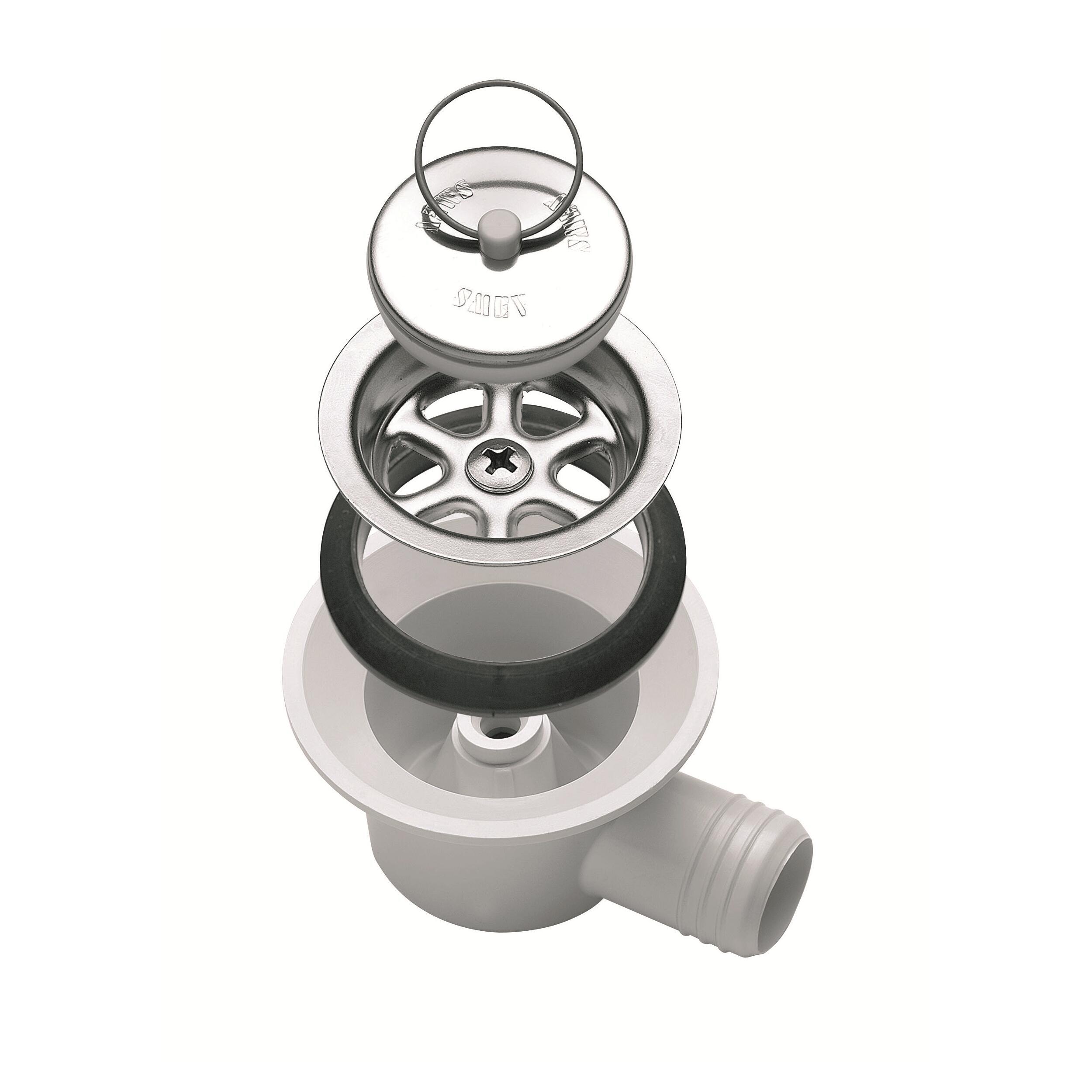 Bonde à siphon sortie coudée : Pour tuyau 25 mm