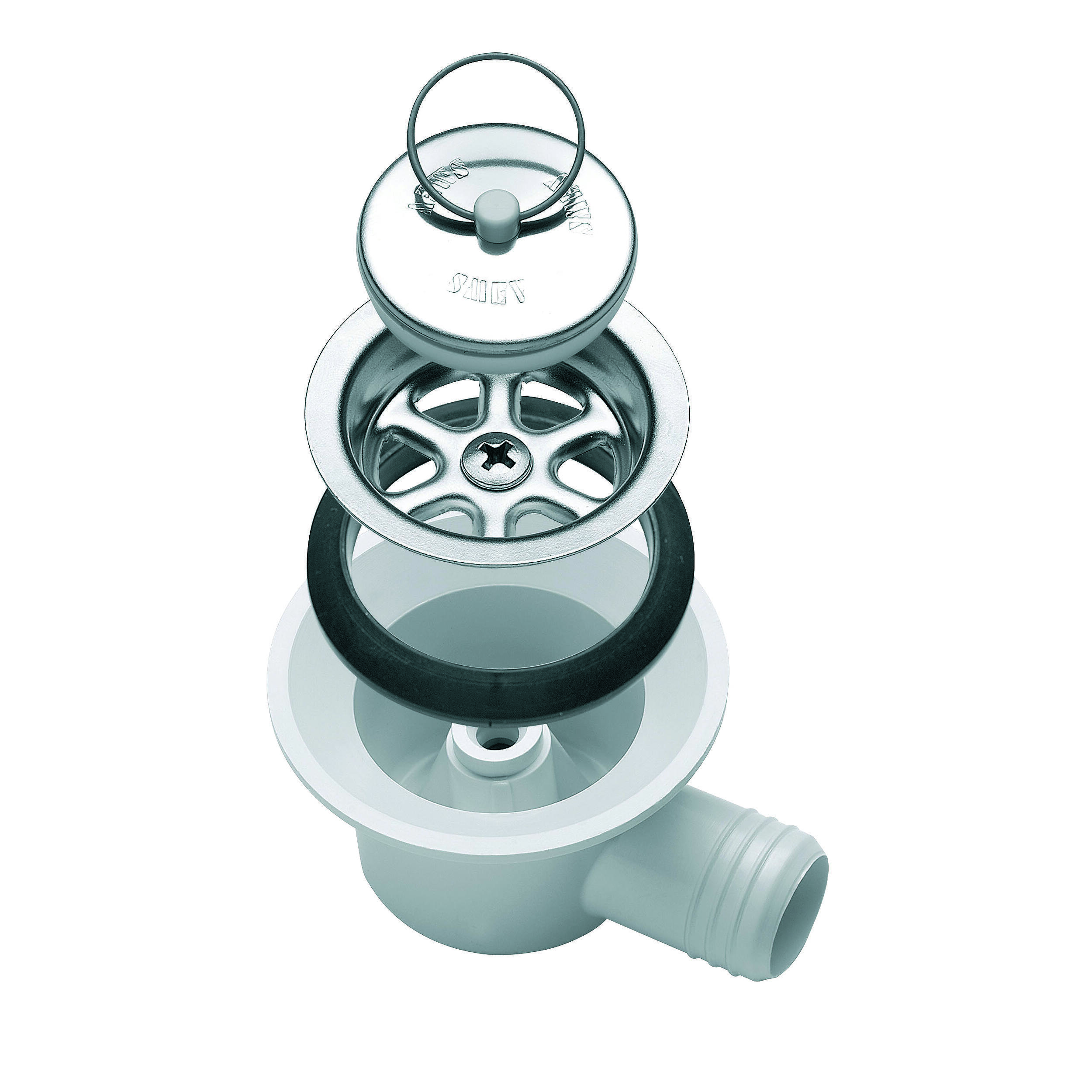 Bonde à siphon sortie coudée : Pour tuyau 25 mm