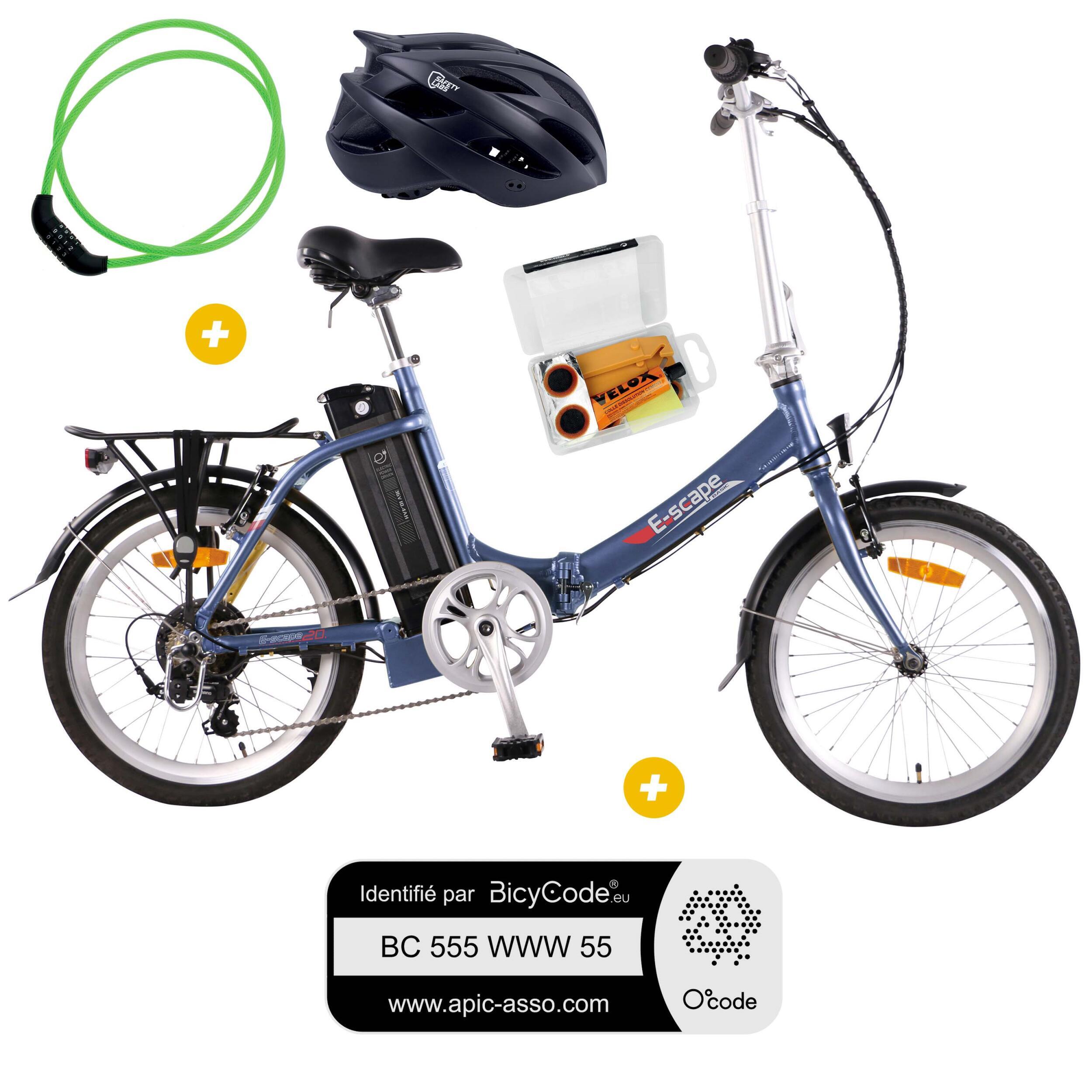 Pack Vélo à assistance électrique pliant Basic 20'' Bleu