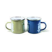Lot de 2 Mugs émaillés Combi : Legendary Beige et Bleu