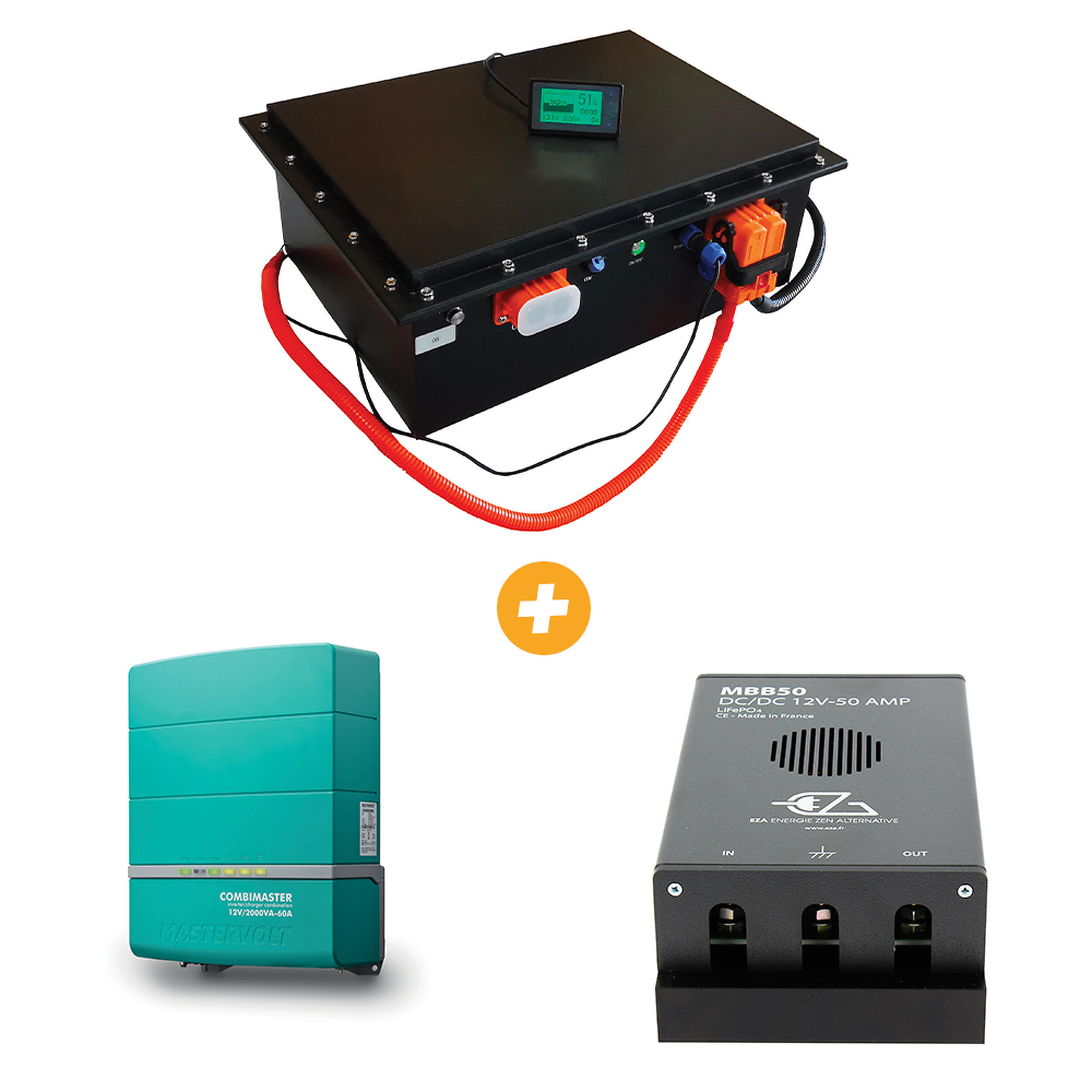 Batterie Lithium 400 Ampères - Chargeur-Inverter - Chargeur DC-DC MBB