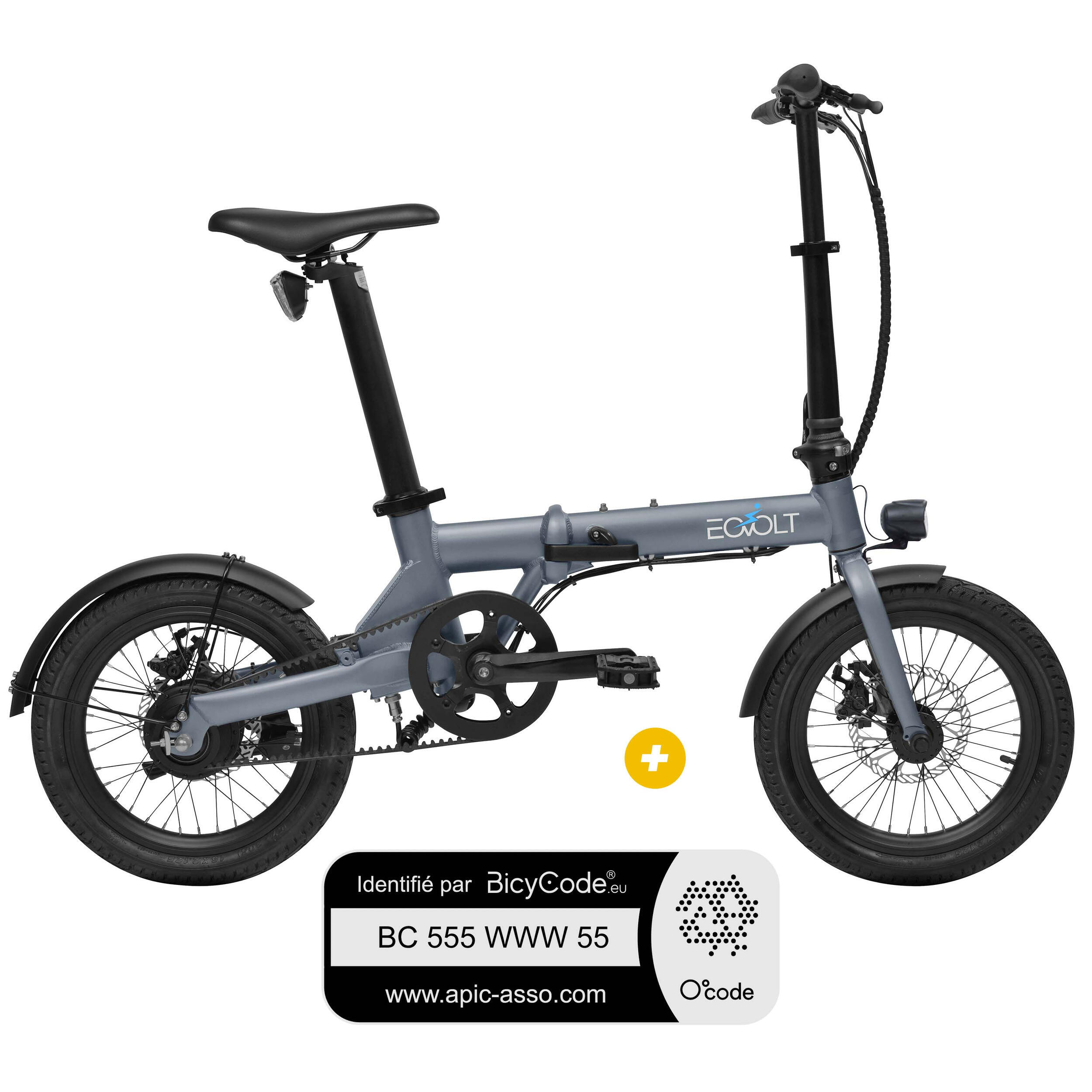 Pack Vélo à assistance électrique pliant 16'' Sport + Marquage BicyCode