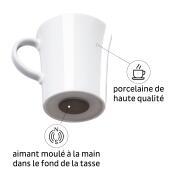 Lot de 2 tasses en porcelaine magnétiques