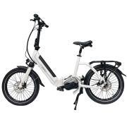 Vélo à assistance électrique pliant Muzy 20 pouces : Blanc 14Ah