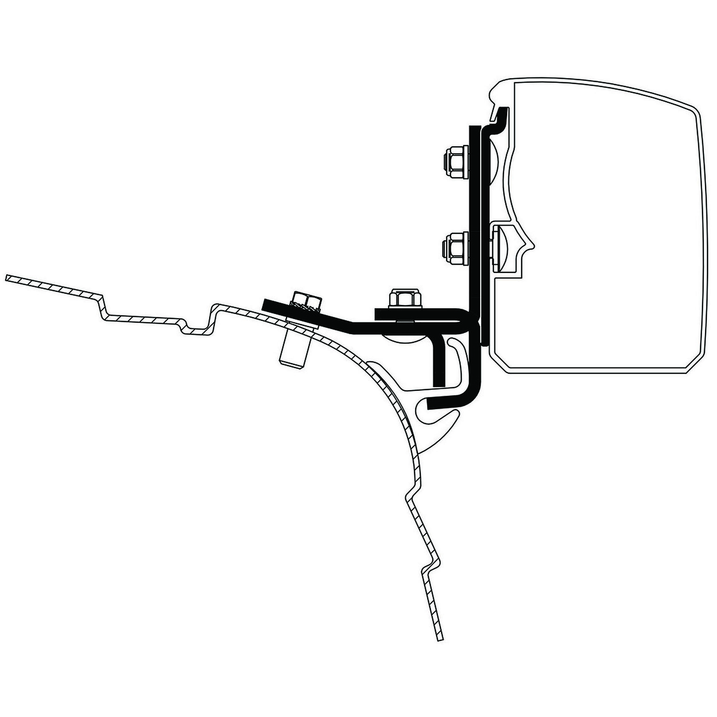 Adaptateur Omnistor 3200 : VW T5/T6 Minivan rail Brandrup