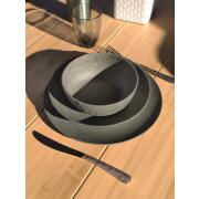 Lot de 4 assiettes creuses CLUB : Coloris gris