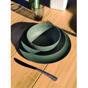 Lot de 4 assiettes creuses CLUB : Coloris gris