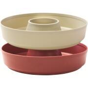 Moule en silicone pour four : Lot de 2. Beige et bordeaux