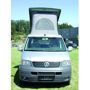 Toit relevable pour véhicule VW T5/T6/T6.1 : sca 192 de dimension L2 H1 avec ouverture Avant, fermeture à poignée centrale et Kit lit intégré de type Froli