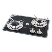 Réchaud à gaz encastrable en verre crystal : 2 Feux 380x280