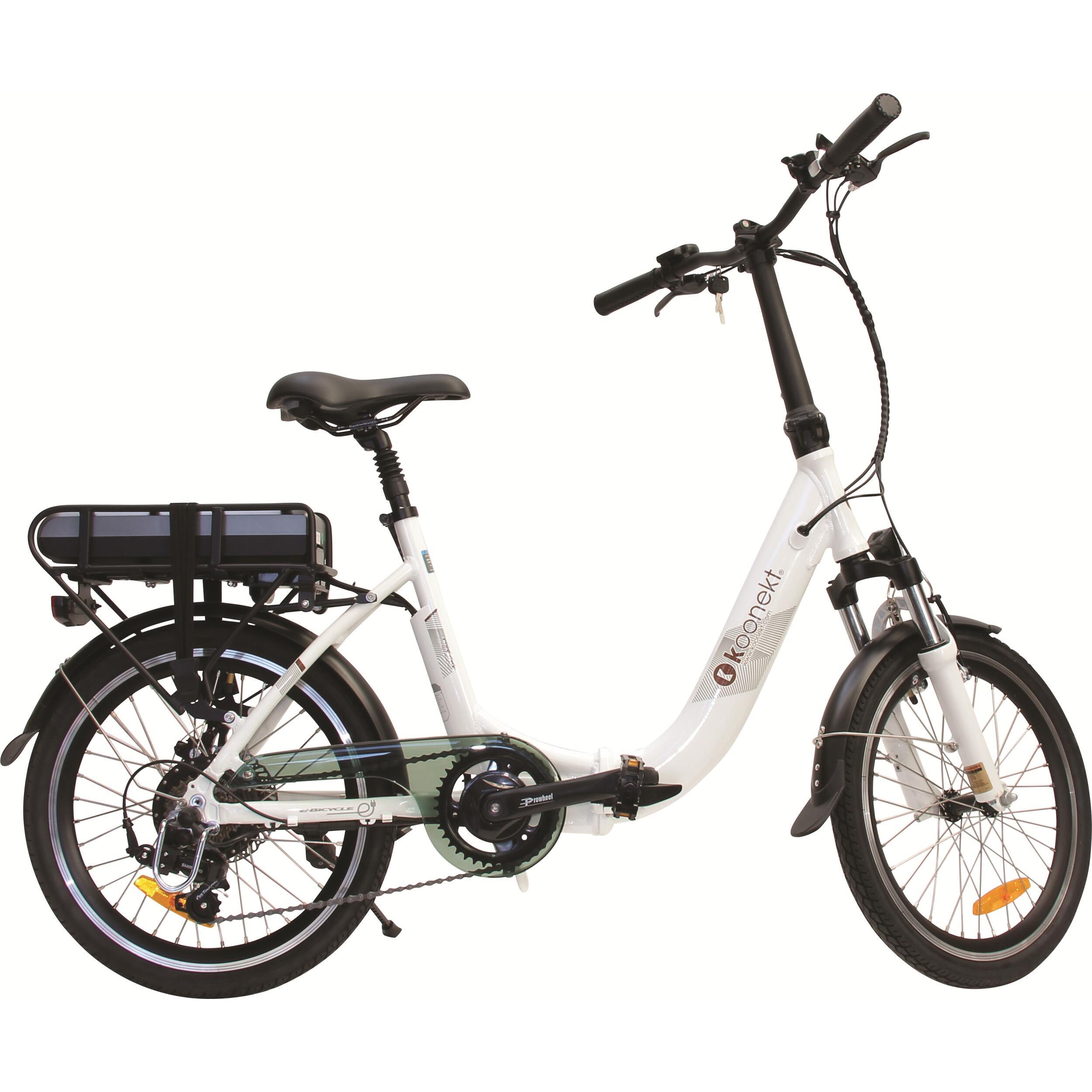 Vélo à assistance électrique pliant 20 Pouces Blanc Confort