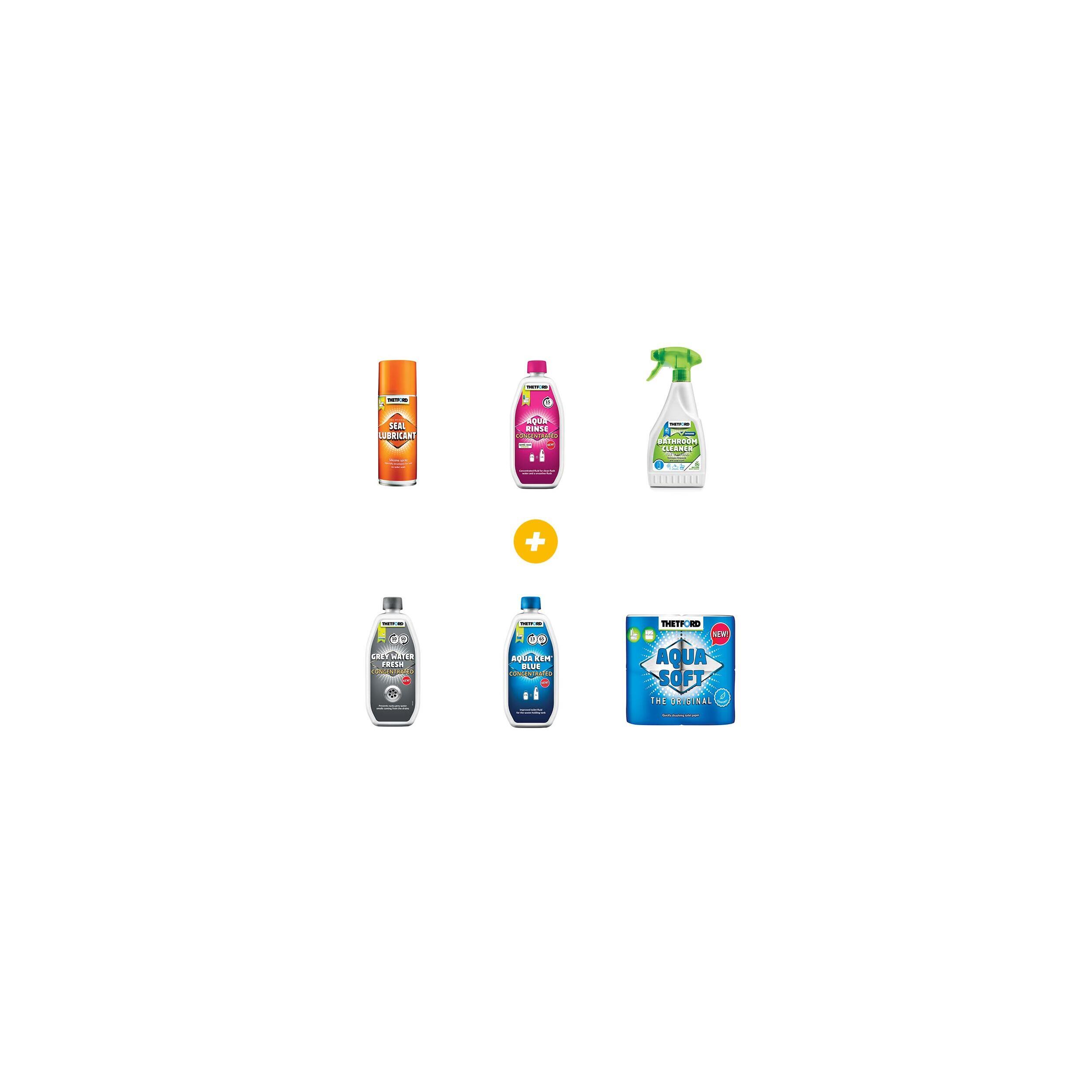 Papier toilette Aqua soft + Nettoyant + Grey water + Aqua-Kem + Aqua rinse + spray