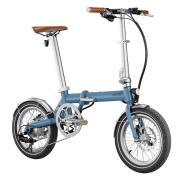 Vélo à assistance électrique pliant 16'' Morning Origins : Bleu Satin Edition Vintage