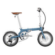 Vélo à assistance électrique pliant 16'' Morning Origins : Bleu Satin Edition Vintage