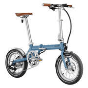 Vélo à assistance électrique pliant 16'' Morning Origins : Bleu Satin Edition Vintage