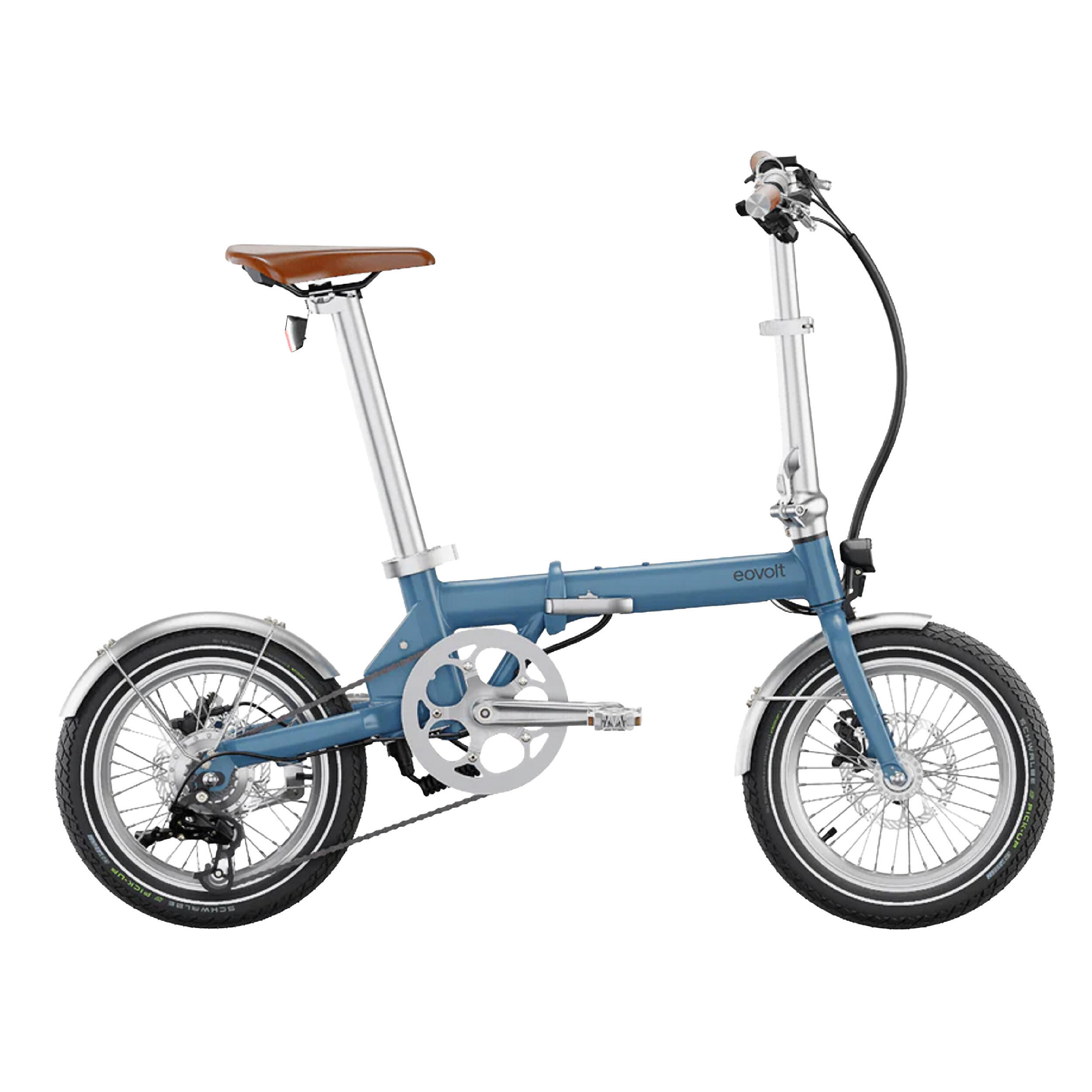 Vélo à assistance électrique pliant 16'' Morning Origins : Bleu Satin Edition Vintage