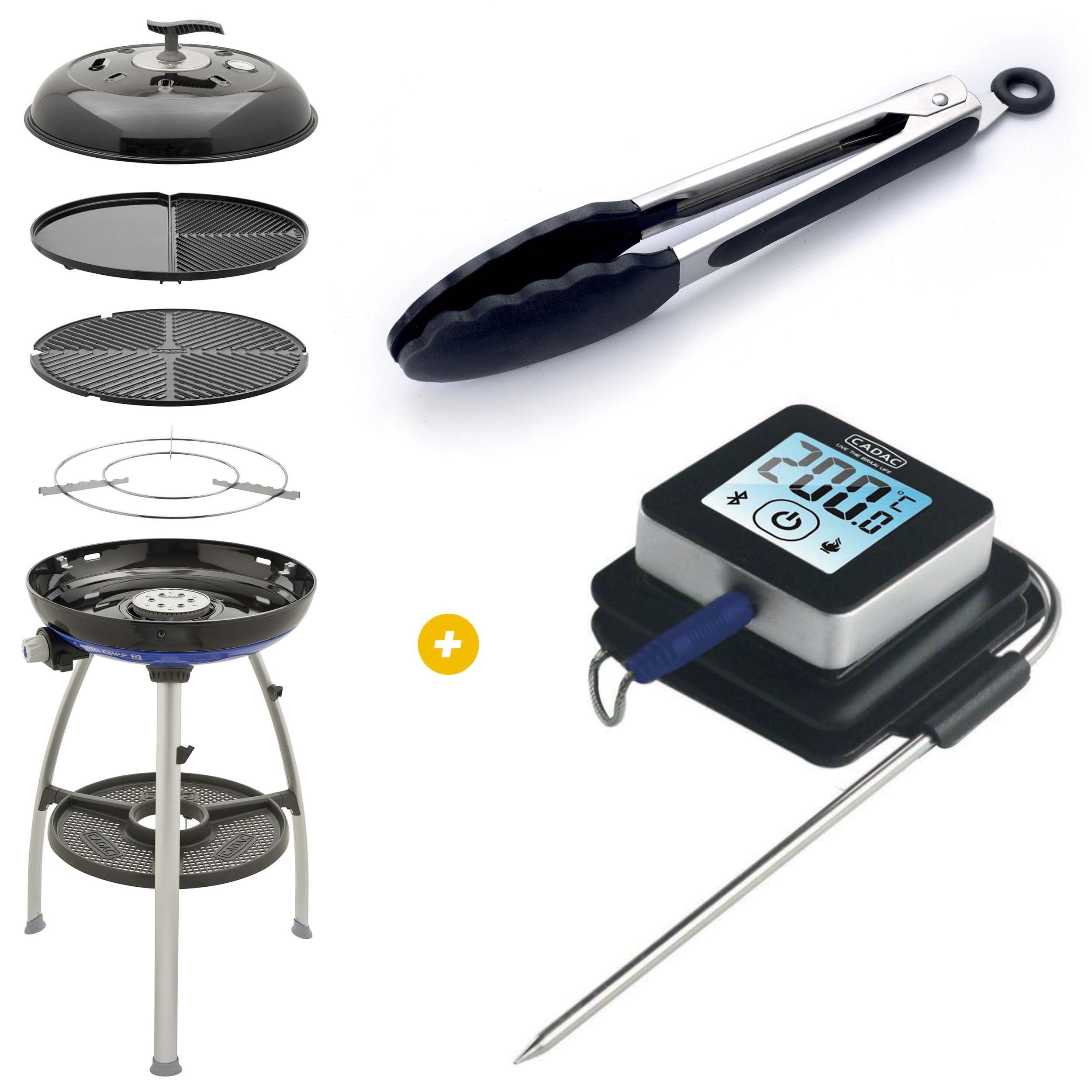 Barbecue à gaz Carri Chef Pan + Thermomètre + Pince
