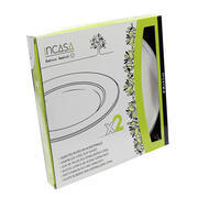 Set de 2 assiettes plates en acier émaillé