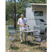 Table rectangulaire grise : AL-247 en aluminium 110 x 70 cm