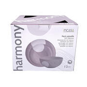 Pack vaisselle mélamine 12 pièces Harmony