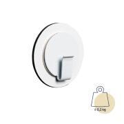 Crochet aimanté CLEVER : Blanc avec patin métallique nano-gel blanc