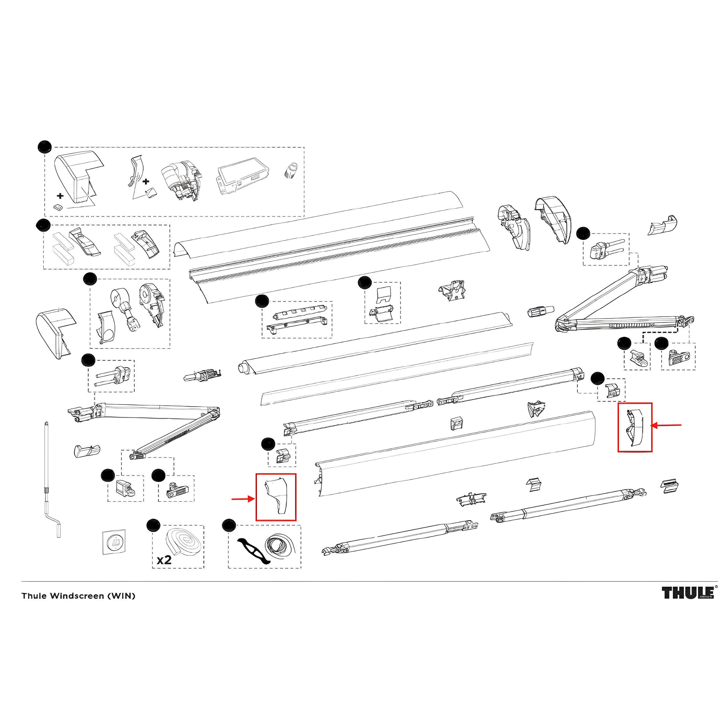 Embouts barre de charge G+D Alu