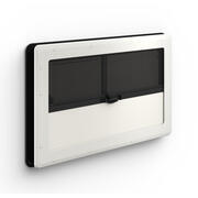 Baie double vitrage acrylique S10 coulissante : 800 x 450 avec encadrement blanc