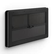 Baie double vitrage acrylique S10 coulissante : 800 x 450 avec encadrement noir