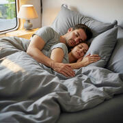 Ensemble Drap & Drap housse pour Prêt à dormir Good Night : 160 x 200 cm lit central
